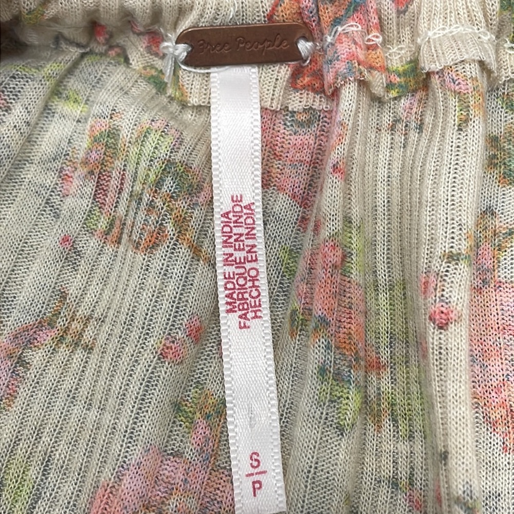 Free People Boho Floral Patchwork Sheer Peasant Cottagecore Mini Dress Small - Picture 10 of 16